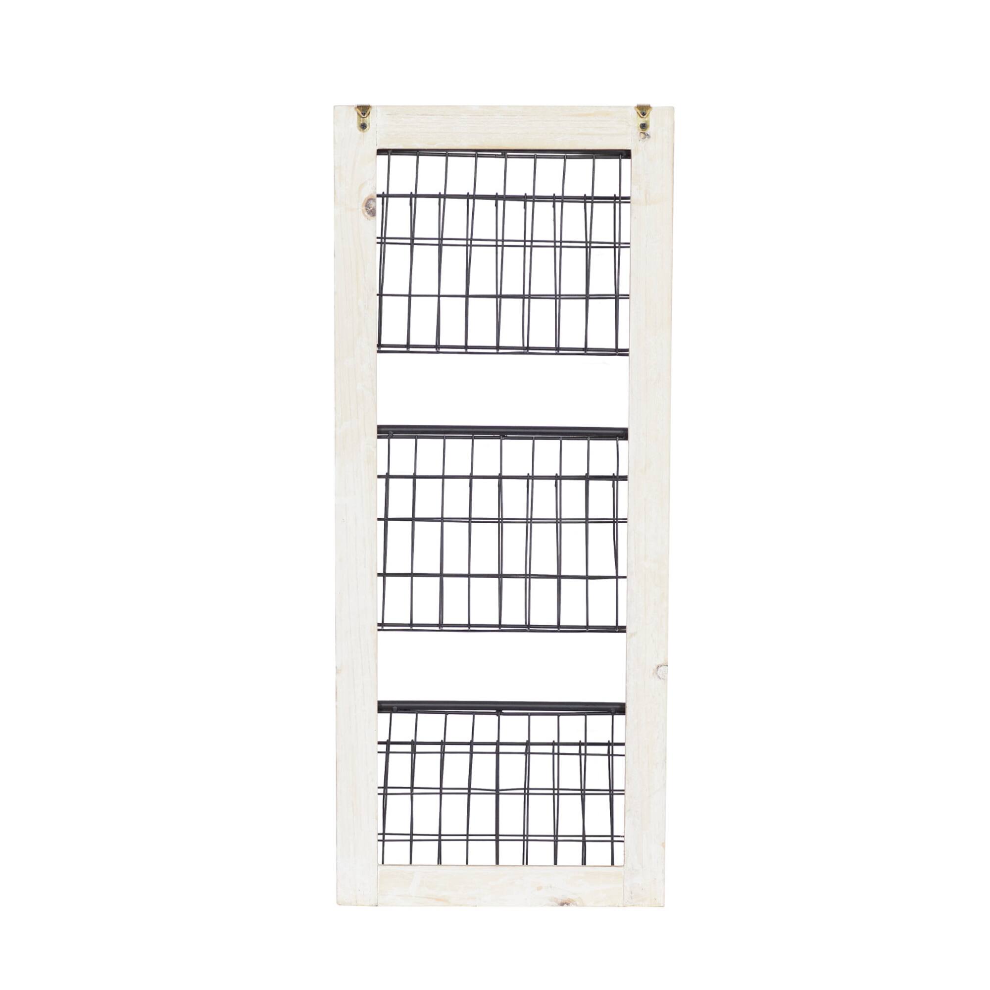 34" Black Metal Farmhouse Magazine Rack